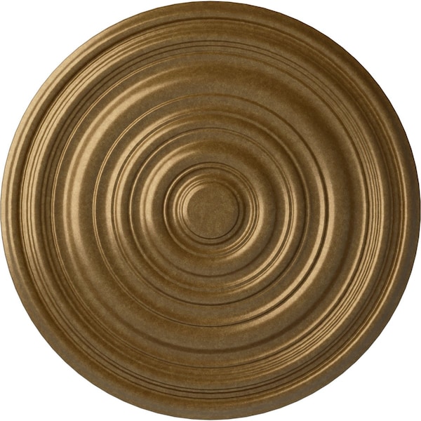 Ekena Millwork Carton Ceiling Medallion (For Canopies up to 2 5/8"), Hand-Painted Pale Gold, 12 5/8"OD x 1"P CM13CAPAS - main